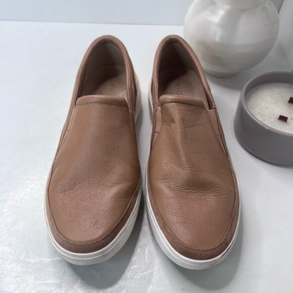 Vionic Kearny Platform Leather Slip-On Sneaker Loafer Tan Women 9M - Picture 5 of 9